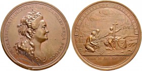 RUSSIAN EMPIRE AND FEDERATION. Catherine II, the Great, 1729-1796. Bronze medal 1779. On the Migration of Christians from the Crimea to Russia. Dies b...