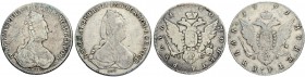 RUSSIAN EMPIRE AND FEDERATION. Catherine II, the Great, 1729-1796. Rouble 1780, St. Petersburg Mint, ИЗ. 24.43 g. Rouble 1791, St. Petersburg Mint, РA...