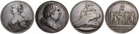 RUSSIAN EMPIRE AND FEDERATION. Catherine II, the Great, 1729-1796. Silver medal 1782. On the opening of Peter I monument in Sankt Petersburg on 6 Augu...