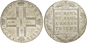 RUSSIAN EMPIRE AND FEDERATION. Paul I, 1754-1801. Rouble 1800, St. Petersburg Mint, СМ-OM. 20.36 g. Bitkin 41. Dav. 1688. 2.25 roubles according to Pe...