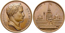 RUSSIAN EMPIRE AND FEDERATION. Alexander I, 1777-1825. Bronze medal 1812. On the Napoleon's Entry to Moscow. Dies by Andrieu. Laureate bust to right. ...