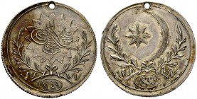 RUSSIAN EMPIRE AND FEDERATION. Alexander I, 1777-1825. Silver medal 1833. On the Turkish-Egyptian War. Between two branches a sixteen-rays star with a...