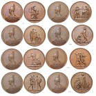 RUSSIAN EMPIRE AND FEDERATION. Alexander I, 1777-1825. Serie of medals on the Patriotic War 1812. Bronze medal. On the Patriotic war of 1812. Set of 8...