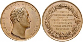 RUSSIAN EMPIRE AND FEDERATION. Nicholas I, 1796-1855. Bronze medal 1829. On the Capture of Silistria. Laureate bust to right. Rv. 7-line inscription w...