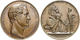 RUSSIAN EMPIRE AND FEDERATION. Nicholas I, 1796-1855. Bronze medal 1829. On the Peace with Turkey. Dies by Pingret. Laureate bust to right. Rv. Nicola...