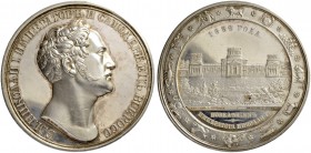RUSSIAN EMPIRE AND FEDERATION. Nicholas I, 1796-1855. Silver medal 1839. On the Opening of Pulkovo Observatory. Dies by H. Gube. Bust to right. Rv. Vi...