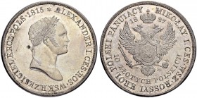 RUSSIAN EMPIRE AND FEDERATION. Nicholas I, 1796-1855. Mintage for Poland. 10 Zlotych Polskich 1827, Warsaw Mint, FH. 31.11 g. Bitkin 984 (R2). Dav. 24...