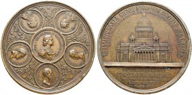 RUSSIAN EMPIRE AND FEDERATION. Alexander II, 1818-1881. Bronze medal 1858. On the Consecration of St. Isaac's Cathedral in St. Petersburg. Dies by A. ...