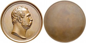 RUSSIAN EMPIRE AND FEDERATION. Alexander II, 1818-1881. Bronze medal o. J. (c.1860). Uniface medallion. Dies by V. Alexeev. Bust to right. 108.0 mm. 4...
