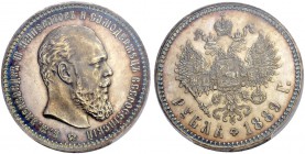 RUSSIAN EMPIRE AND FEDERATION. Alexander III, 1845-1894. Rouble 1889, St. Petersburg Mint, АГ. Portrait of the 1888-1891 pattern = small head. Bitkin ...