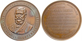 RUSSIAN EMPIRE AND FEDERATION. Alexander III, 1845-1894. Bronze medal 1892. On Conrad Bansa, born 1.12.1812 in Frankfurt, died 21.4.1892 in Frankfurt,...
