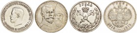 RUSSIAN EMPIRE AND FEDERATION. Nicholas II, 1868-1918. Rouble 1896, St. Petersburg Mint, АГ. Coronation. 19.98 g. Rouble 1913, St. Petersburg Mint, BC...