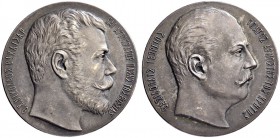 RUSSIAN EMPIRE AND FEDERATION. Nicholas II, 1868-1918. Silver medal 1898. Visit of Nicholas II to Greece. Unsigned. Head of Nicholas to right. Rv. Hea...