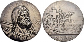 RUSSIAN EMPIRE AND FEDERATION. Nicholas II, 1868-1918. Silver medal 1914. 100th Anniversary of Swiss Beneficent Society in St. Petersburg. Dies by. S....