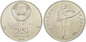 RUSSIAN EMPIRE AND FEDERATION. Soviet Union, Union of Soviet Socialist Republics, 1917-1991. 25 Roubles 1990, Moscow Mint. Russian ballet. 31.1 g. fin...