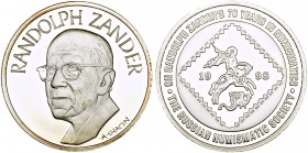 RUSSIAN EMPIRE AND FEDERATION. Russian Federation, since 1991. Silver medal 1998. On Randolph Zander's 70 years in Numismatics. Presented from the Rus...