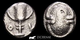 Boeotia Silver Silver Obol 0.75 g. 8 mm. Thebes 395-340 B.C. gVF