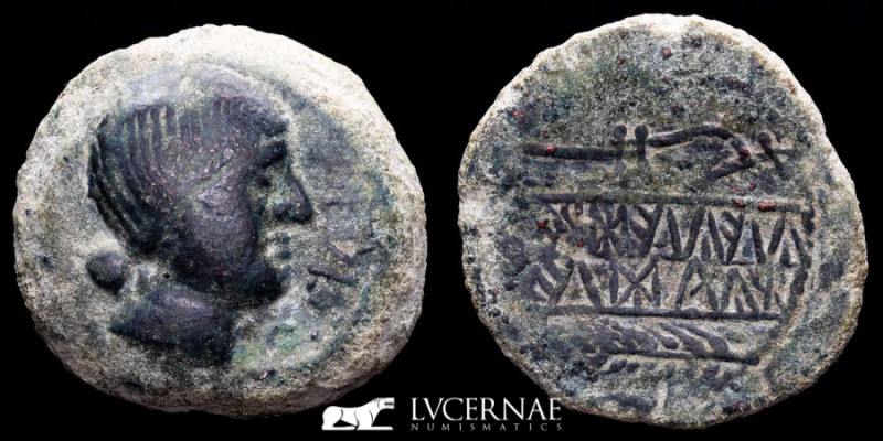 Ancient Hispania. Obulco (Porcuna, Jaen), bronze As (20,09 g., 32 mm). Minted in...