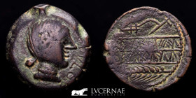 Obulco bronze As 13.90 g., 29 mm. Porcuna, Jaen. II century BC gVF