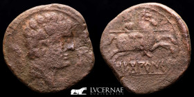 Segobriga Bronze As 9.18 g., 27 mm. Saelices, Cuenca 120-30 B.C. gVF