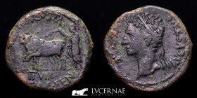 Augustus Bronze As 11.59 g 27 mm Caesaraugusta 27BC-14AD gVF