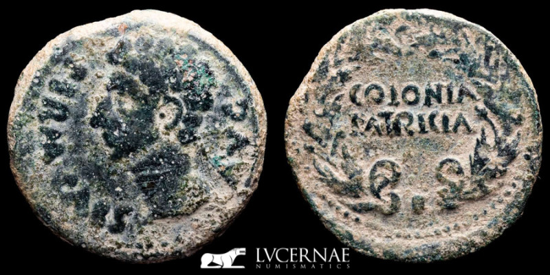 Roman Hispania - Augustus (27 BC - 14 A.D.) Bronze As (11,11 g. 27 mm.) Minted i...