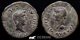 Tiberius Bronze Dupondius 24.82 g. 33 mm. Colonia Romula 14-36 A.D. gVF