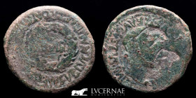 Tiberius Bronze As 13,79 g. 29 mm. Turiaso 14-37 AD. Fine Hole