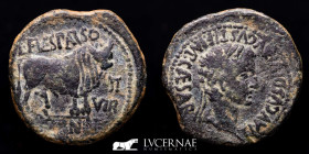 Tiberius bronze As 12.39 g., 30 mm. Calagurris 14-37 Good very fine