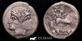 Roman Republic Silver quadrigatus 6,28 g. 23 mm. Rome 225-214 B.C. Good very fine