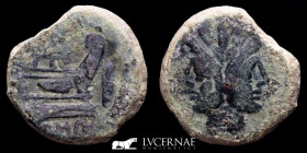 Anonymous Janus Bronze As 23,95 g. 30 mm. Rome 206-194 BC. VF