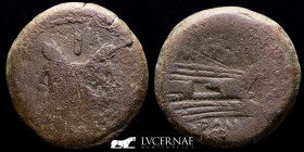 Anonymous Janus Bronze As 23.17 g. 31 mm. Rome 206-194 BC. gVF