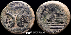 Anonymous Janus Bronze As 23.33 g. 32 mm. Rome 206-194 BC. gVF