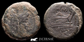 Republic - Anonymous Bull MD series Janus Bronze As 31,86 g. 33 mm. Rome 189-180 BC. VF