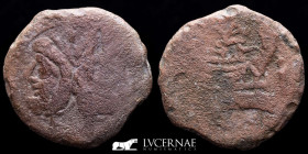 Janus, Valerius Bronze As 22.22 g, 33 mm Rome 169-158 B.C. Good very fine