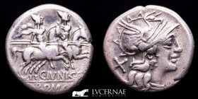 Roman Republic C. Junius C. f. Silver Denarius 3.55 g., 17 mm. Rome 149 B.C. Near extremely fine