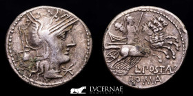 L. Postumius Albinus Silver Denarius 3,58 g., 20 mm. Rome 131 BC good very fine