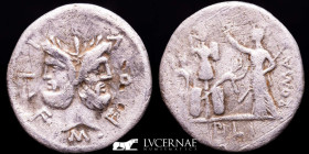 M Fourius Lf Philus Silver Denarius 3,46 g. 20 mm. Rome 119 BC gVF