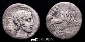 C. Vibius C.f. Pansa Silver Denarius 3.49 g. 18 mm. Rome 90 BC gVFF