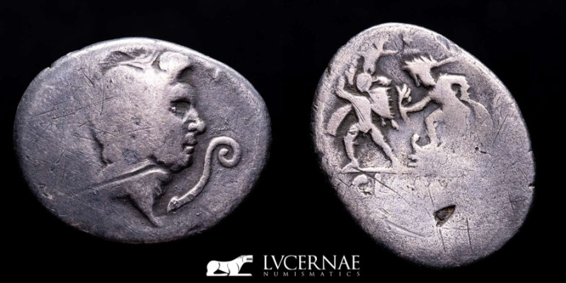 Roman Imperatorial - Sextus Pompey.
Silver Denarius (3.33 g. 21 mm.). Mint in Si...