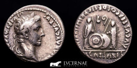 Augustus Silver Denarius 3,69 g. 18 mm. Lugdunum 2 B.C.- 4 A.D. gVF