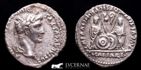Augustus Silver denarius 3,60 g. 20 mm. Lugdunum 2BC -4AD Good very fine (MBC+)