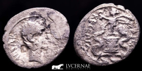 Augustus Silver Quinarius 1,23 g. 16 mm. Rome 29-28 B.C. gVF