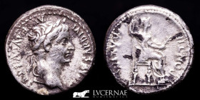 Tiberius Silver Denarius 3,57 g., 18 mm. Lugdunum 14-37 A.D. gVF