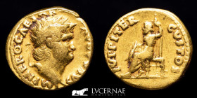 Nero 54-68 A.D. Gold Aureus 7,10 g. 19 mm. Rome 66-67 A.D. Good very fine