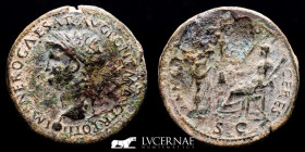 Nero Bronze Sestertius 24.41 g., 36 mm. Lugdunum 66 A.D. gVF