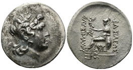 KINGS of THRACE. Lysimachos. 305-281 BC. AR Tetradrachm (17 Gr. 41mm). Byzantion mint. Struck circa 110-101 BC.
 Head of deified Alexander right, with...