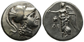 PAMPHYLIA. Side. Circa 205-100 BC. Tetradrachm (16.8Gr. 32mm.) 
Head of Athena to right, wearing crested Corinthian helmet. 
Rev. Nike advancing to le...