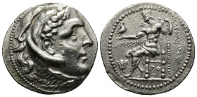 Rhodos, Rhodes AR Tetradrachm. (34mm, 17.4 g) Cretan War issue, circa 205-190 BC. In the name and types of Alexander III of Macedon. Damokrines(?), ma...
