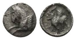 CILICIA, Uncertain. Circa 350 BC. AR Obol (7mm, 0.2 g). Forepart of horse left / Griffin advancing left.